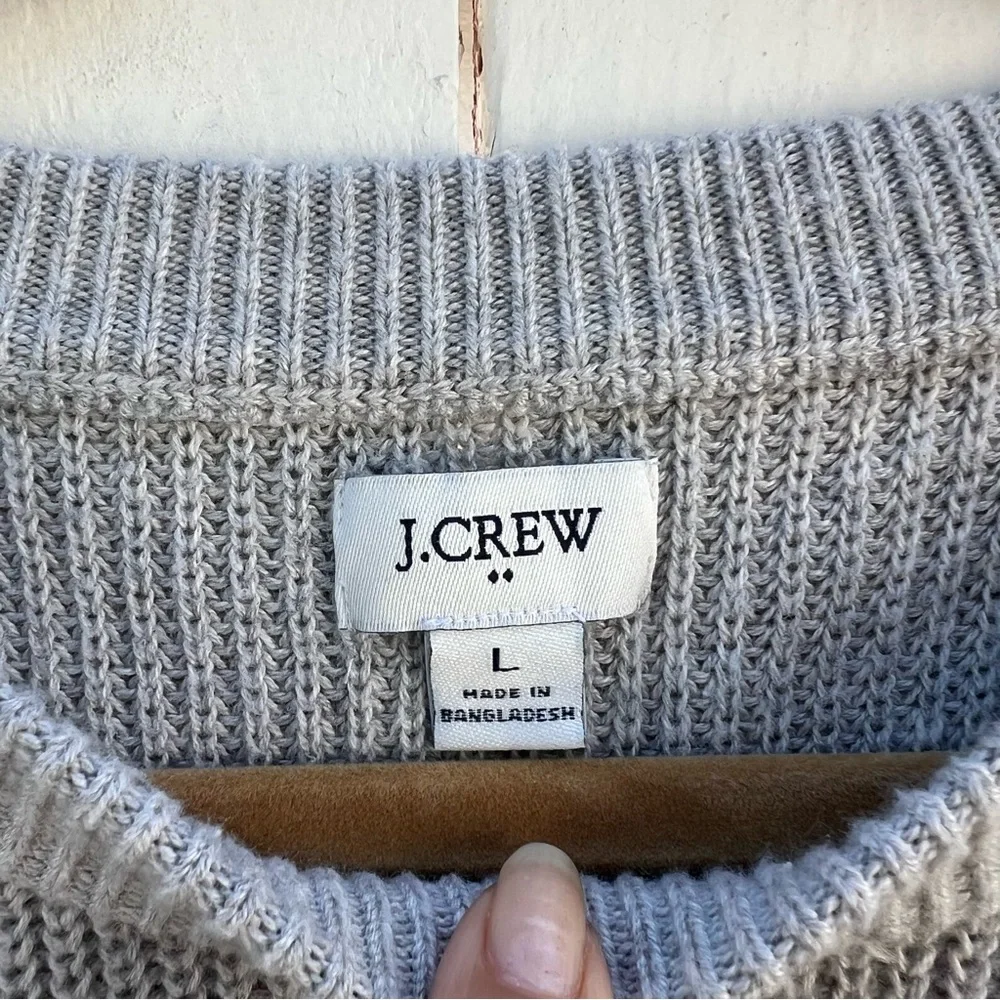J. Crew Gray and Gold Crew Neck Sweater